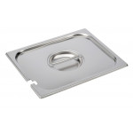 Stainless steel lid with ladle lot and hanldes slits for gastronorm containers 1/4 Model CO14SMM