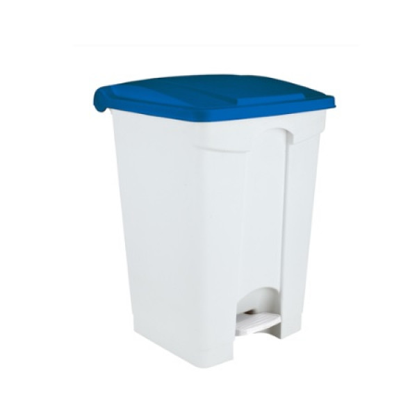 Mobile pedal bin in POLYPROPYLENE CONTITOP MOBILE 45 L MDL Colour WHITE and BLUE Model 101455 PACK OF 3 PIECES