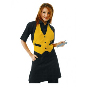 Unisex Garcon apron 100% Polyester black and yellow Model 037014