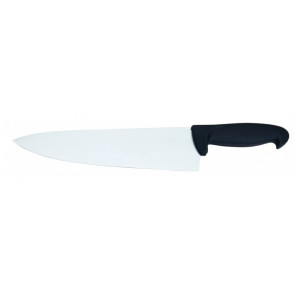Kitchen knife Tempered AISI 420 stainless steel blade with conical sharpening, satin finish. Handle in rubberized non-toxic material, anti-slip and dishwasher safe. Blade Cm 30 Model CL1234