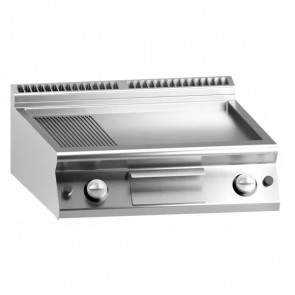 Electric fry top chromed 2/3 smooth 1/3 striped plate MDLR Model CL9080FTRESCRT