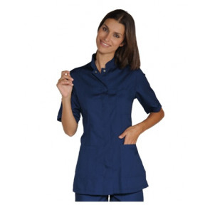 Woman Portofino blouse SHORT SLEEVE 65% Polyester 35% Cotton BLUE in different sizes