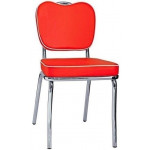 Stackable indoor chair TESR Chromed metal frame Synthetic leather seat and backrest Model 593-C2842