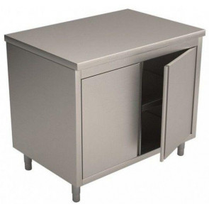Stainless steel cabinet table hinged doors Without upstand Model APB087