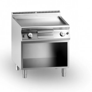 Electric fry top chromed smooth plate MDLR Open cabinet Model CL7080FTESCR