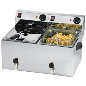 Double electric fryer Countertop Model FT99V with tap Power: 3250 + 3250 W