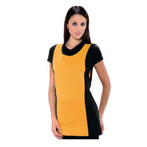 Lady Papeete apron 100% Polyester Black and Apricot  Model 013013