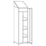 Brooms locker made of stainless steel 430 IXP n.1 hinged door Model 69601430