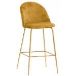 Indoor stool TESR Metal frame, gold effect, velvet covering. Model 1651-J01G