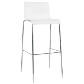 Stackable indoor stool TESR Chromed metal frame Polypropylene shell Model 932-K38
