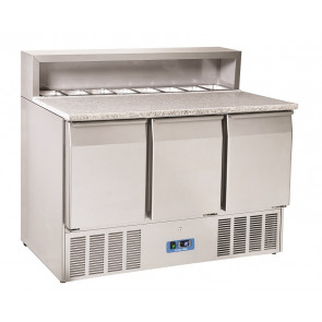 Refrigerated saladette GN1/1 with pizza top Model CRP93A 3 self-closing doors Static refrigeration