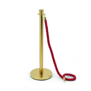 Crowd control post Golden brushed stainless steel STK Rope not included Model COLONNA GOLD