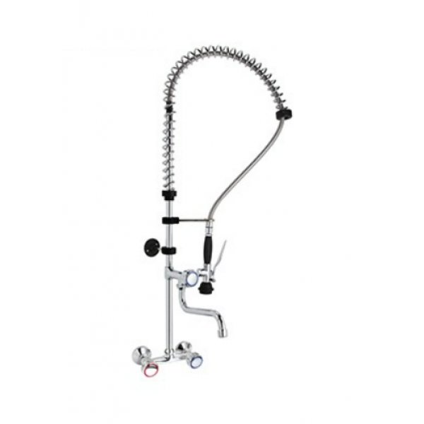 Two holes pre-rinse unit wall mounted - swinging spout in the middle of the tube MNL Modello R0102010206