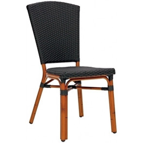 Outdoor chair TESR Painted aluminum frame bamboo look, polyethylene strap covering Model 718-MCR138
