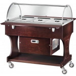 Wooden refrigerated trolley Model CLR2788BT with Plexiglas dome