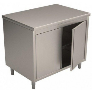 Stainless steel cabinet table hinged doors Without upstand Model APB067