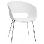 Indoor armchair TESR ​Chromed metal frame, polypropylene shell, synthetic leather pad Model 1486-YG91