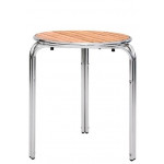 Outdoor table TESR Aluminum base, wooden slats top Model 679-MTW011B