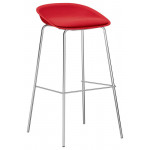 Indoor stool TESR Chromed metal frame, polypropylene seat, synthetic leather pad. Model 1630-EV23