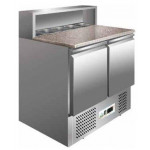 Static refrigerated Saladette Model G-PS900 two doors Granite work surface