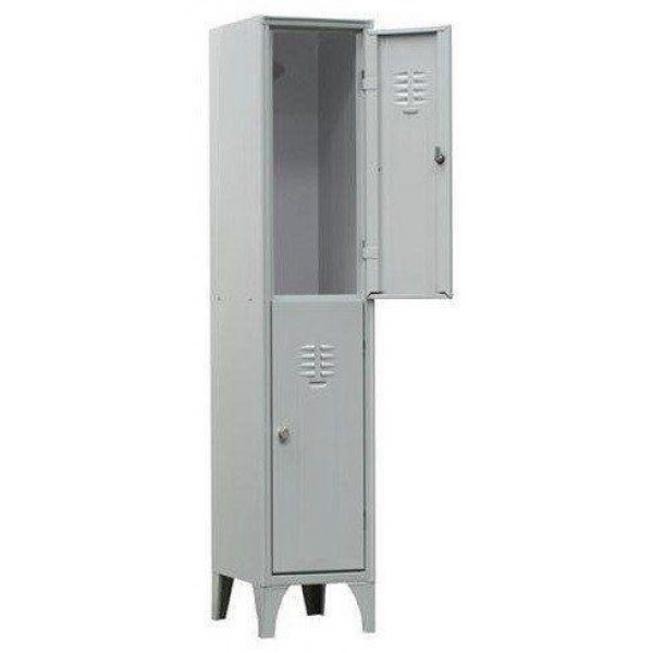 Overlapped changing room locker FAS made of steel sheet Thickness 6/10 N.2 Compartments N.2 Hinged doors Card holed Coat-hanger Model H035Q1801B
