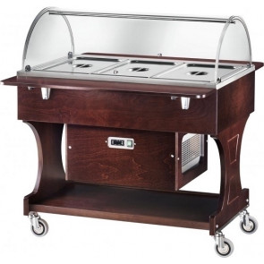 Wooden refrigerated trolley Model CLR2788BT with Plexiglas dome