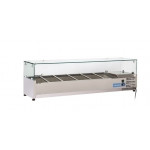 Ventilated Refrigerated Pizza Counter Model QZ16+VRX15/38 one door with a chest of drawers 5 drawers and tray cooler P395 mm