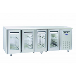Tavolo Refrigerato Ventilato TROPICALIZZATO con  Porte autochidenti Modello QRG4100SG