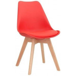 Indoor chair TESR Wood frame Polypropylene shell Synthetic leather pad Model 1193-PW72