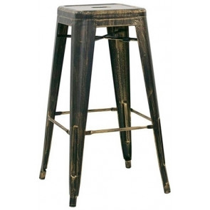 Stackable indoor stool TESR Metal frame brush painting Antique look Model 1061-MC012D