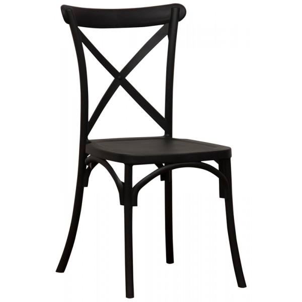 Stackable outdoor chair TESR Polypropylene frame Model 1483-A11 BLACK