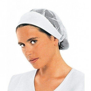 Woman cap with hairnet IC  65% Polyester 35% Cotton White Model 081000