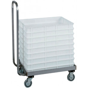 Trolley for pizza dough containe Model CB1443 entirely made of stainless steel without handle  for pizza dough containe  cm 60x40