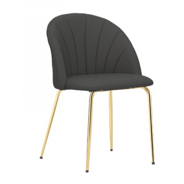 Indoor chair TESR Metal frame gold effect, padded seat and backrest, velvet or synthetic leather covering, adjustable feet Model 468-DC91