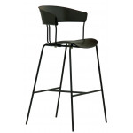 Indoor stool TESR Powder coated metal frame, seat and backrest in polypropylene Model 1903-RD02