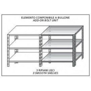 Stainless steel bolt shelving IXP 3 smooth shelves Modular element To add to existing element NOT FOR USE ALONE Polished finish Model SC615LC