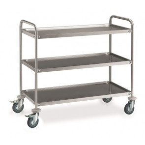 Stainless steel service trolley Model CR315 Three shelves