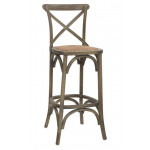 Indoor stool TESR Wood frame Rattan seat Model 1321-HT37