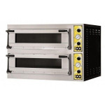 Electric mechanical pizza ovens PF 2 cooking chambers N. Pizzas 4 + 4 (Ø cm 40) or N.2 +2 Trays 60X40 Model MIZAR 44 GLASS