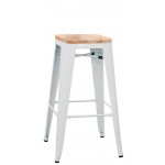 Stackable indoor stool TESR Powder coated metal frame Wood seat Model 1082-BT503W