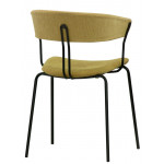 Stackable indoor chair TESR Powder coated metal frame, seat and backrest in fabric. Model 1904-RD03
