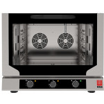 Electric ventilated convection oven with direct steam Model EKF411NUD Capacity n.4 trays/grids GN 1/1 cm 53 x 32,5 Power Kw 6,4 Drop down door