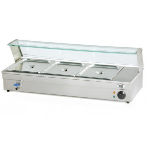 Counter display Bain-marie Model BM103 with tap tank capacity n. 3 GN 1/2