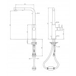 One hole mixer with pull-out hand shower MNL Model EROSS316