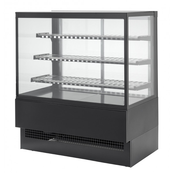Hot vertical display for bakery and gastronomy Model EVOK120HOT Front glass opening