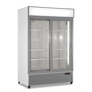 Ventilated refrigerated display 2 doors KLI Model CL1300V2GCSLWHITE