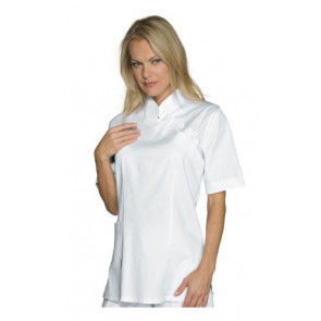 Woman Taipei blouse SHORT SLEEVE 65% Polyester 35% Cotton WHITE available in different sizes Model 002410M