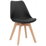 Indoor chair TESR Wood frame Polypropylene shell Synthetic leather pad Model 1193-PW72