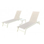 Kit 2 sunbeds STK Stackable in aluminum and table Model LG/LW