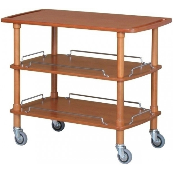 Wooden service trolley color Walnut Model CLP2003L40 three shelves